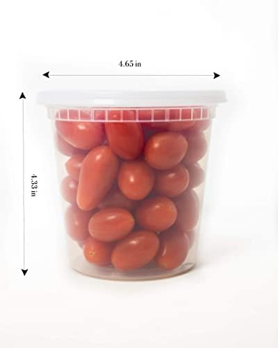 EDI [24 oz, 25 conjuntos] Recipientes de armazenamento de alimentos de plástico com tampas herméticas | Microondas-,