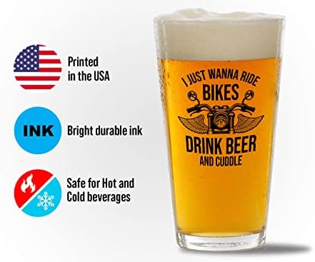 Bubble abraça a cerveja amante da cerveja Pint Glass 16oz - Ride Bikes Beber cerveja A - Craft Beer Alcool Alcool Alcoólico