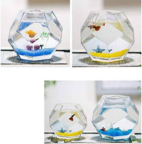 Zyzmh Polyedron Personalizado Tanque de peixes criativo Desktop Glass Tank de peixe Tropical Tanque de peixe espessamento