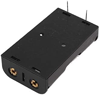 X-Dree Black 2pins Battery Case Holder para 2 x 1,5V AA Baterias (Suporte por Porta Batterie 2-P-In por 2 Bateria AA DA ​​1,5