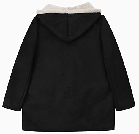 Icofg Men's Long Slave Cargo Jaqueta Inverno quente Quilted Faux Fleece Plush Plush Bolso de peito de peito de peito