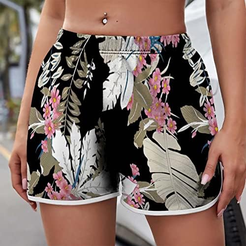 Shorts de natação rápida feminina shorts estampados tropicais shorts upf50+ nado troncos de verão summer workout boardshort