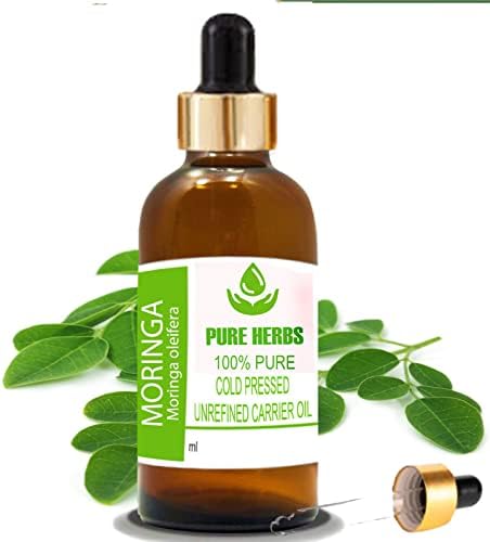 Ervas puras Moringa Pure & Natural Terapereatic Carrier Oil com conta -gotas 15ml