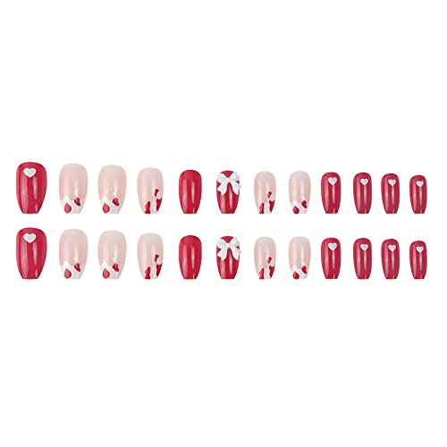 Dicas de unhas de unhas cheias de unhas vermelhas cola em unhas falsas, manicure artificial de dedos, unhas falsas reutilizáveis