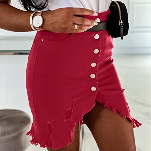 Saias abertas Mini Slim Fit Skirt Button Split Denim Design Slim Fit Skirt Salia Front Athletic Front Athletic Salia