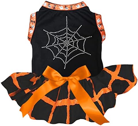 Petitebella shinestones vestido de cachorro de teia de aranha