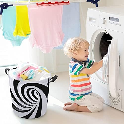 Psicodélico Black and White Swirl Roupa de lavanderia Couca dobrável Rapaz suavor lavar roupas de roupas de roupas