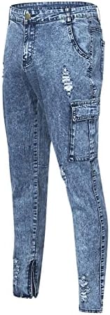 Roupas vintage homens de bolso de bolso calças de jeans de musculação