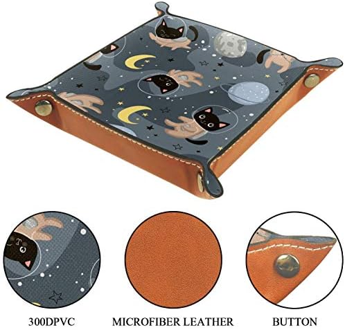 Gatos siebzeh no céu prático Microfiber Leather armazenamento de bandeja de mesa de mesa de cabeceira de cabeceira organizador