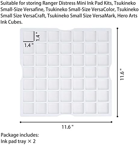 Sanfurney Mini Ink Pad Cube Cuba Caddy Bandeja Mini tamanho da bandeja de armazenamento de carimbo Bandeja de armazenamento de tinta