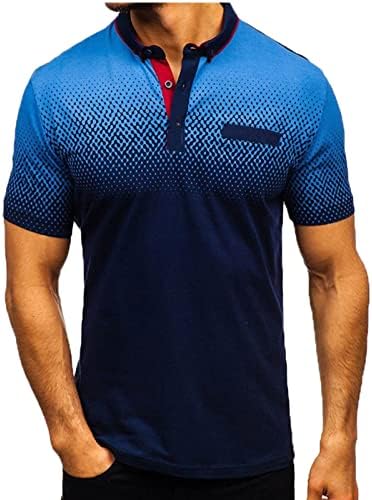 Camisetas de pólo de golfe masculino Camisetas de manga curta Gradiente 3D Tennis tênis Tshirts Athletic colares Tops Muscle