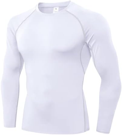 Camisas de compressão masculinas de manga comprida, camada de base, treino seco rápido t suportes esportes com tops