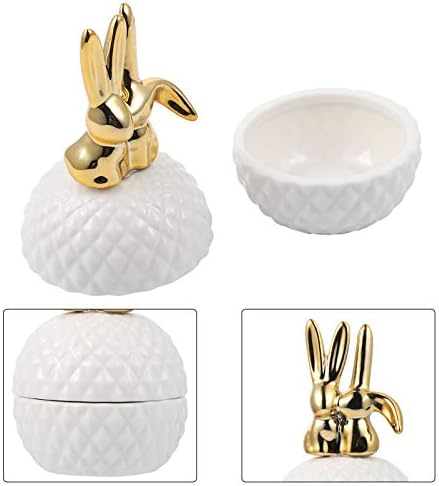 Cabilock Home Ornament Bunny Ring Selder Jewelry Box Rabbit Figura