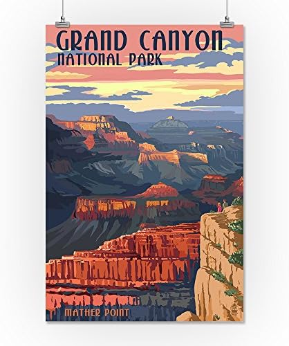 Parque Nacional do Grand Canyon da Lantern Press, Arizona, Mather Point