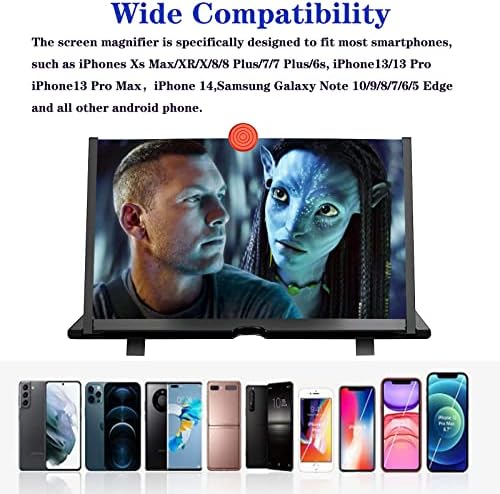 Mensagem de tela de 14 para o telefone celular -3d ampliador de ampliação do projetor expansor para filmes, vídeos e jogos -suporte