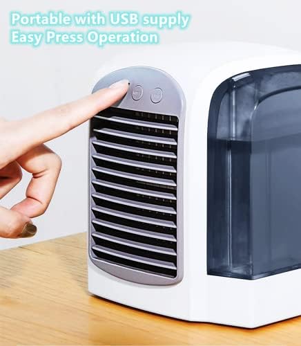 Mini refrigerador de ar pessoal, refrigeradores compactos USB, refrigerador de ventilador portátil com tanque de água, para