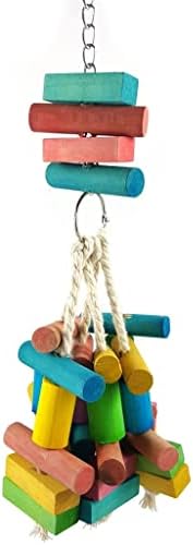 Jydqm pássaro papagaio mordida mastigar brinquedo de madeira pingente swing string string pássaros de animais de estimação Brinquedos