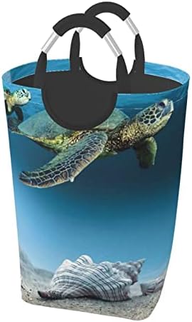 Sea Conch Conch Shell Starfish Tartaruga pacote sujo, dobrável, com alça, adequado para armazenamento de casa de armário de