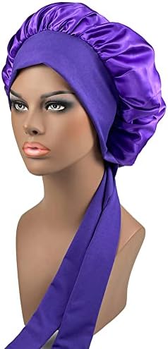 Capoto de cetim para mulheres capota de seda jumbo para cabelos de seda encaracolados embrulhando para capoto de cetim adormecido com banda de gravata elástica