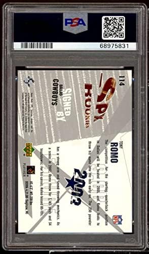 Tony Romo ROOKIE CARD 2003 SPX 114 PSA 9