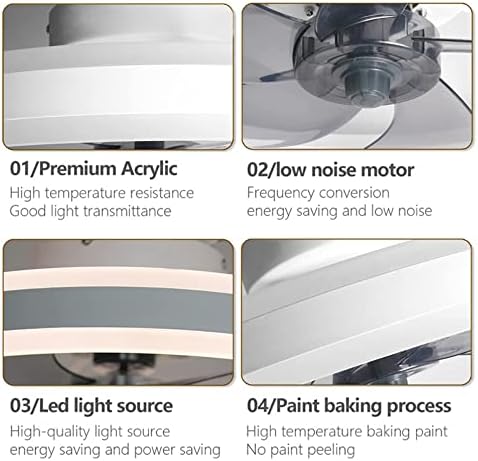 Dlsixyi reversibile de baixo perfil ventiladores de teto elétrico com lâmpada de teto remoto de aplicativo para quarto