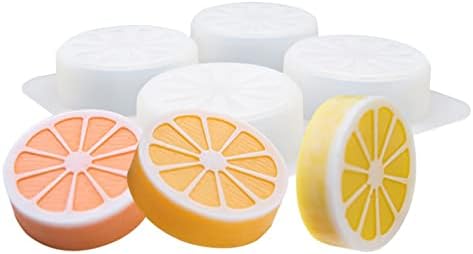 Molde de bolo de silicone molde de sabão artesanal molde de gelo 4cavidade aromaterapia com limão laranja molde de sabão de óleo essencial