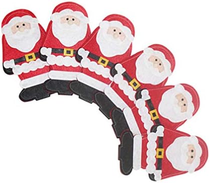 Decoração de mesa de jantar de nuobsty 6pcs titulares de mesa de Natal Santa Bolsa de talheres bolsões bolsas de