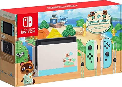 Nintendo Switch Animal Crossing-New Horizons Edition + Super Mario 3D World + Bowser's Fury + 128 GB Micro SD Card