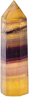 AC216 1PC Cristal natural Amarelo Fluorite Cura Meditação de Pedra Reiki Obelisk Quartz Torre Varinha para Decoração Mineral Decoração