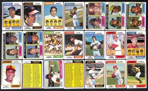 1974 Topps ex avg parcial conjunto 594 Diff Baseball Cartball