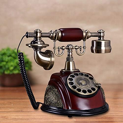 Telefone antigo vintage, Dial rotativo Retro antiquado telefone fixo para o escritório do escritório Decoração de