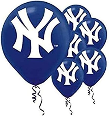 Balões de látex do New York Yankees, 12 , azul, pacote de 6