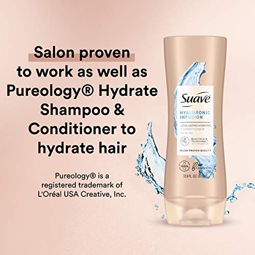 Condicionador de hidratação suave para cabelos secos hialurônicos hidratação duradoura 12,6 oz
