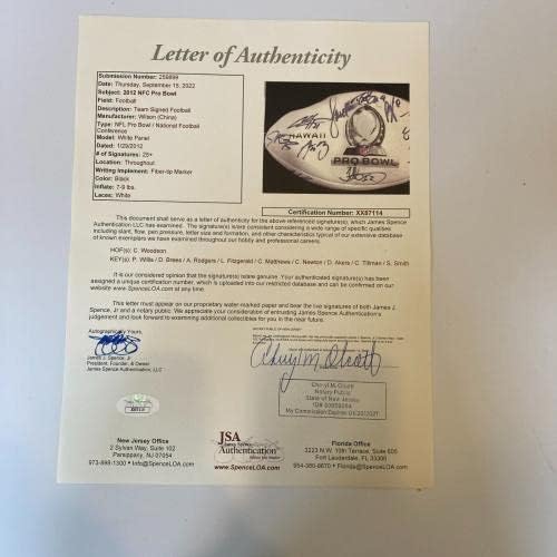 2012 Pro Bowl NFC Team assinou futebol Drew Brees Charles Woodson JSA COA - Bolsas de futebol autografadas
