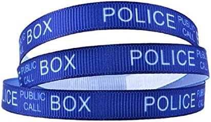 TARDIS Public Call Box 3/8 Wide Repeat Ribbon vendido em jardas