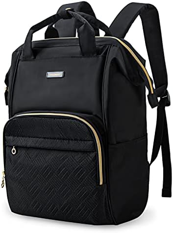 Backpack Backpack Backpack Backpack para mulheres, mochilas de laptop de viagem de 15,6 polegadas, mochila de professores negros para viagem de negócios de trabalho da faculdade escolar