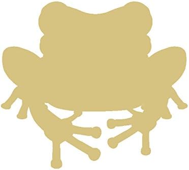 Frog Cutout inacabado a lenha salto de anfíbios de anfíbios Lily Pad Animal Mdf Shape Canvas Style 6