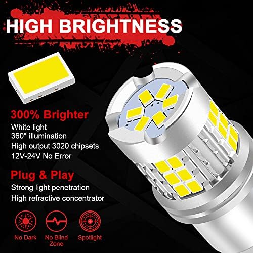 2pcs 3156 3156a 3456 LED Bulb 12V 800lm Super Brilhante 30 PCs 3020 SMD Xenon Branco Substitua para Posição Parada de Freio