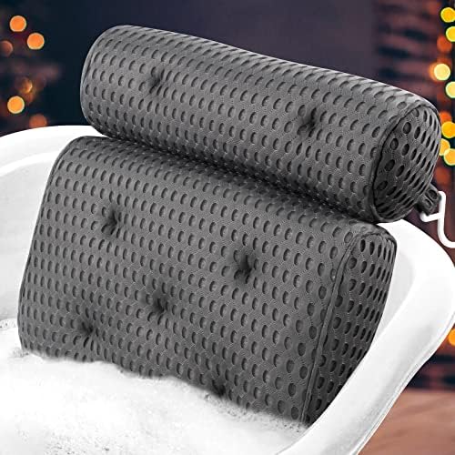 Travesseiro de banho, travesseiro de banheira com xícaras de sucção anti-deslizamento, travesseiro de banheira de banheira