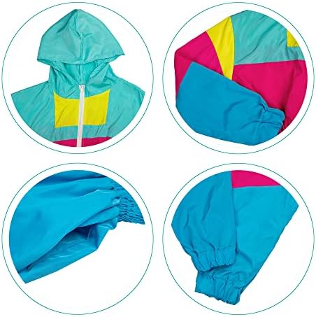 Voikerdr Women Colorblock One Piece Roupfits Definir calças de cintura alta Zipper o macacão de Windbreaker de Winds de manga comprida