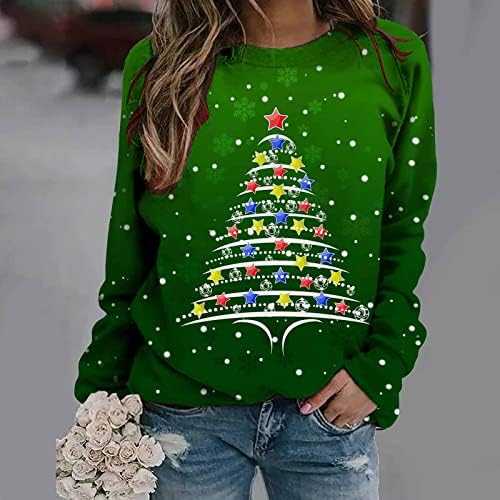 Roupa de meninas adolescentes Estrela solta roupa de fita moletons molhos de manga longa Crew Holiday Roupfits de Natal BF