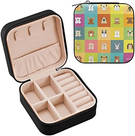 UMIRIKO DOG PET PET PLAID Small Jewelry Box, Jóias portáteis de viagem para anel, pingente, brinco, colar, caixa de armazenamento