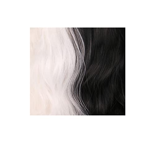 Peruca de peruca Ruvoo peruca de substituição de cabelo, peruca de cabelo sintética longa ondulada com duas perucas de rabo de cavalo, peruca pastel wavy peruca