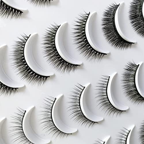 DAODER Lashes cílios falsos volume curto natural grosso simples cílios pequenos pacote pacote de vison cílios de visita a luz