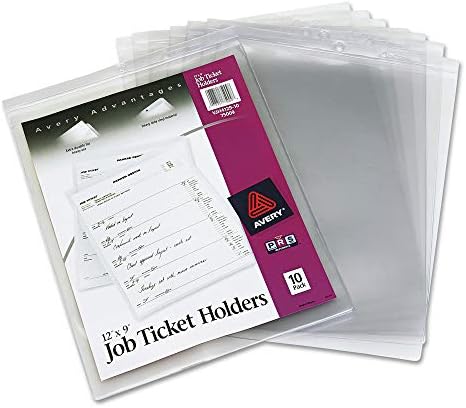 Avery Job Tickets, vinil de bitola pesada, 9 x 12, limpa, 10/pacote