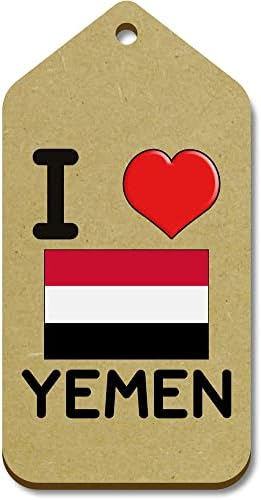 Azeeda 10 x grande 'eu amo tags de presente de madeira do Iêmen'