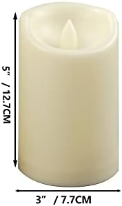 Yinchi d3 ”xh5” impermeável à prova d'água pilar sem chamas sem chamas com timer remoto plástico plástico realista bateria operada luzes elétricas LEDs para lanterna no jardim de casamento decorações de Natal 2 pacote 2 pacote