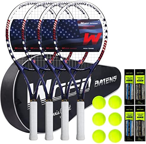 Raquetes de tênis para adultos raquetes de tênis de 27 polegadas Conjunto de tênis incluía bolas de tênis de tênis