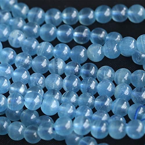1 fios de calcita azul natural redondo de miçangas de pedras preciosas 6mm 16 04031