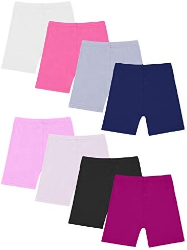 RESINTA 8 pacote de pacote de meninas shorts shorts de dança de bicicleta curta respirável e segurança 8 cor